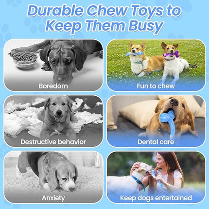 WinTour Indestructible Dog Bones for Aggressive Chewers, Tough Dog Toys for Aggressive Chewers, Durable Chew Toys for Medium & Large Breed, Heavy Duty, Strong & Indestructible Bones for Super Chewers