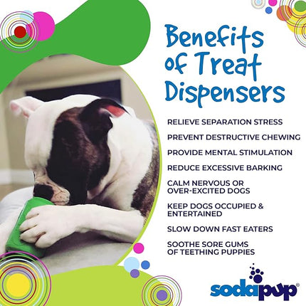 SodaPup Soda Can – Durable Dog Treat Dispenser & Chew Toy Made in USA from Non-Toxic, Pet Safe, Food Safe Natural Rubber Material for Mental Stimulation, Problem Chewing, Calming Nerves, & More
