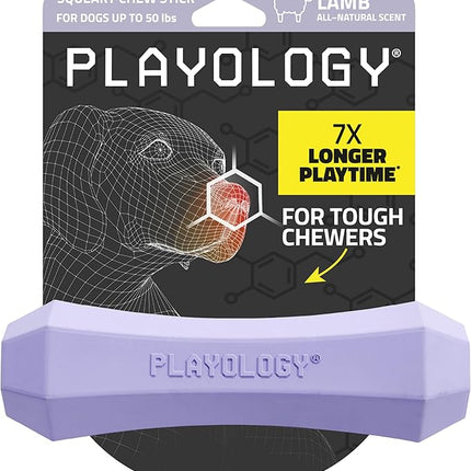 Playology Dog Toys | Durable Squeaky Chew Stick for Dogs | Medium Lamb Scented Toy - Easy to Clean and Made from Non Toxic Materials