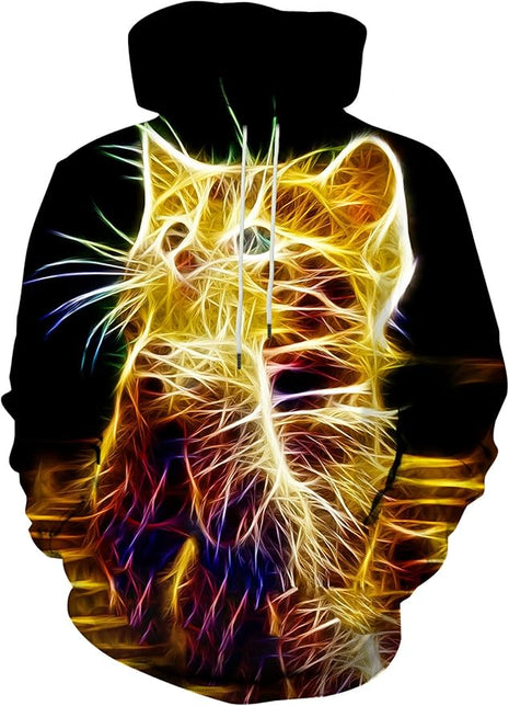 Yasswete Unisex Adults 3D Printed Fashion Hoodies for Men Women Pullover Novelty Sweatshirts with Big Pockets