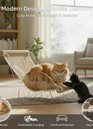 Cat bed for indoor cats cat scratcher bed adjustable acrylic pet bed and pet sofa with sisal - cute dinosaur shape for all small and medium-sized pets and small dog, pet furniture & pet hammock