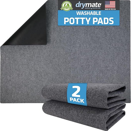 Drymate 2-Pack Washable Pee Pads for Dogs (29x36), Waterproof, Absorbent, Slip-Resistant, Reusable Pet Training Potty Puppy Mats, Housebreaking, Incontinence Bed Pads, Crate, Kennel (USA Made)