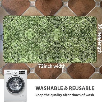 nunubaby Washable Pee Pads for Dogs, Stylish, Non-Slip and Leak-Proof Pee Pads. Reusable Potty Pads for Dogs for Crates and Floors.(Green/Multi, 36" x72")