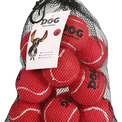 AMA SPORT Tennis Balls for Dogs 12 Pack 2.5" Red Dog Tennis Balls for Puppy Small Medium Dog Toys, Designed for Dogs Floating, Water-Hunting, Fetch, Fun Playing, Daily Exercise, Mid-air Catching