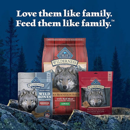 Blue Buffalo Wilderness Wild Bones Grain-Free Dental Chews Dog Treats, Medium, 10-oz Bag