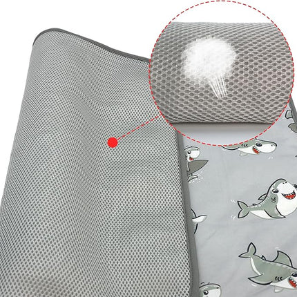 NACOCO Summer Pet Cooling Mat - Cat Dog Cushion Pad Sleeping Cool Sharks Comfortable Soft for Pets Kids and Adults (Grey Shark, L)