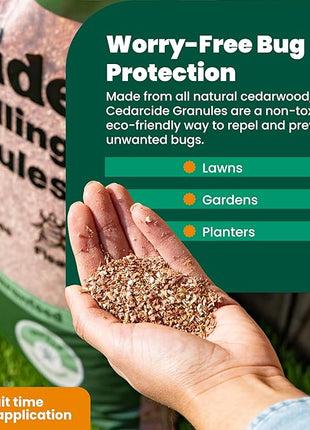 Cedarcide Lawn, Home & Garden Cedar Granules | Repels Fleas, Ticks, Ants & Mosquitoes | Smells Great, Easy to Use | Family & Pet Safe | 1 Bag (8 Lbs)