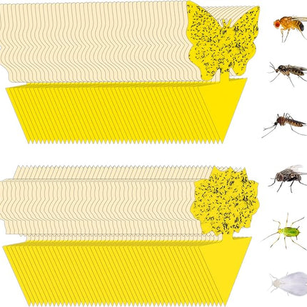 96 Pack Fruit Fly Trap for Indoors, Fungus Gnat Killer Indoor Sticky Traps for Mosquito, Bug Insect Catcher Killer for Houseplant