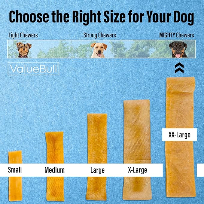ValueBull Himalayan Yak Cheese Dog Chews, Extra Extra Large, 25 ct Bulk Pack - Long Lasting for Aggressive Chewers, All Natural, Healthy & Safe, Low Odor Nepal Yak Milk Chews