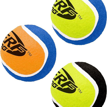 Nerf Dog Tennis Ball Dog Toy with Interactive Squeaker, Lightweight, Durable and Water Resistant, 2.5 Inches, for Small/Medium/Large Breeds, Three Pack, Assorted Colors
