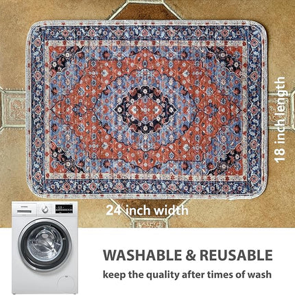 nunubaby 4PACK Washable Pee Pads for Dogs, Stylish, Non-Slip and Leak-Proof Pee Pads. Reusable Potty Pads for Dogs for Crates and Floors.(Red/Floral, 18" x24")