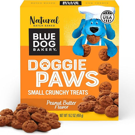 Blue Dog Bakery Natural Dog Treats, Doggie Paws, Peanut Butter Flavor, 16.2oz (1 Count)
