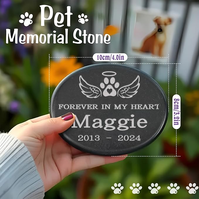 Pet Memorial Stones for Dogs, Cat Memorial Stone, in Memory of Pet Gifts, Pet Lost Gifts, Dog Memorial Gifts, Cat Condolences Gifts, Pet Memorial Gifts for Cats