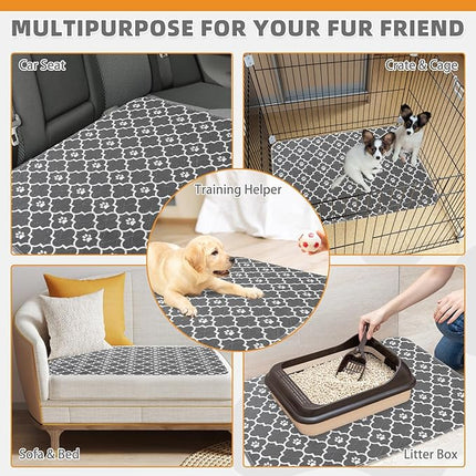 KOOLTAIL Washable Pee Pads for Dogs, 4 Packs Super Absorbent Leakproof & Non-Slip Dog Pee Pad Large, Reusable Puppy Training Pads Waterproof, Pet Mat Rug for Whelping,Floor,Crate, Car, Cats, 24"x36"
