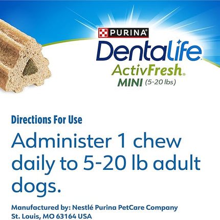 DentaLife ActivFresh Pack of 2 Dog Chews for Small Dogs, Dental Chews to Freshen Breath, Chicken Flavor, 13.5 oz. Each, 45 Each/90 Total - 45 Ct. Pouch