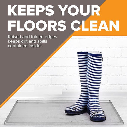 35" x 21.63" Metal Replacement Dog Crate Pan Chew Proof Crack Proof Pet Kennel Tray Central Dog Training Crate Pan Pet Supplies, Galvanized, 1" H