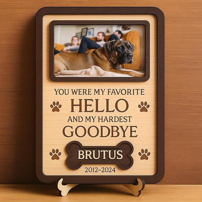 Nazenti Personalized Dog Memorial Gifts with Photo, Custom Pet Loss Frame for Dog Owners, Sympathy Gift for Loss of Dogs, Pet Remembrance Keepsake Frame, Cat Lovers Gift, Cat Bereavement Gifts
