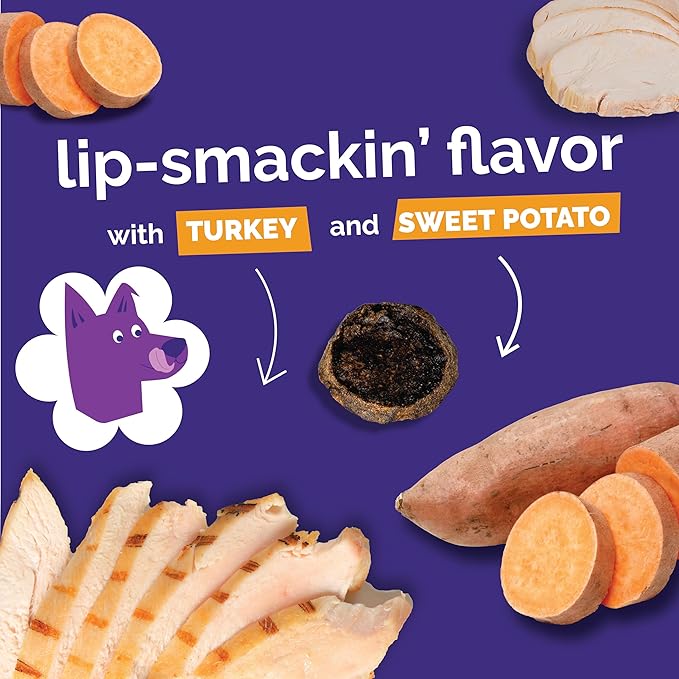 Fruitables Small Dog Treats – Whole Jerky Bites – Healthy Treats – Turkey & Sweet Potato Flavor – 5 Ounces