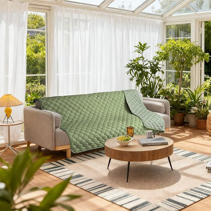 gogobunny 100% Double-Sided Waterproof Dog Bed Cover Pet Blanket Sofa Couch Furniture Protector for Puppy Large Dog Cat, Reversible (52x82 Inch (Pack of 1), Dark Green/Light Green)