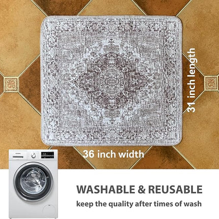 nunubaby Washable Pee Pads for Dogs, Stylish, Non-Slip and Leak-Proof Pee Pads. Reusable Potty Pads for Dogs for Crates and Floors.(Brown/Geo, 31" x36")