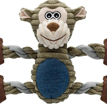 Dog Toys for Large Dog - Plush Squeaky Medium & Small Dog Toys - Stuffed Animals Puppy Toys - Funny Cute Dog Toys for Dog Birthday Presents (Monkey)