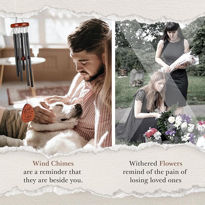 SteadStyle Pet Memorial Gifts for Dogs, Dog Memorial, Pet Memorial Wind Chime, Loss of a Dog Sympathy Gift, in Memory of Dogs Cats Gifts,Remembrance Bereavement Gift 25.5 in