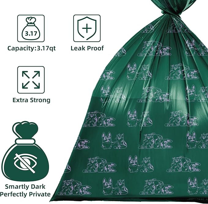 Dog Poop Bags Rolls, Extra Thick and Leak-proof Poop Bag for Dogs, 270 Bags 18 Refill Rolls, Scented Waste Bag for Dog and Cat, Made form 65% Recycled Plastics