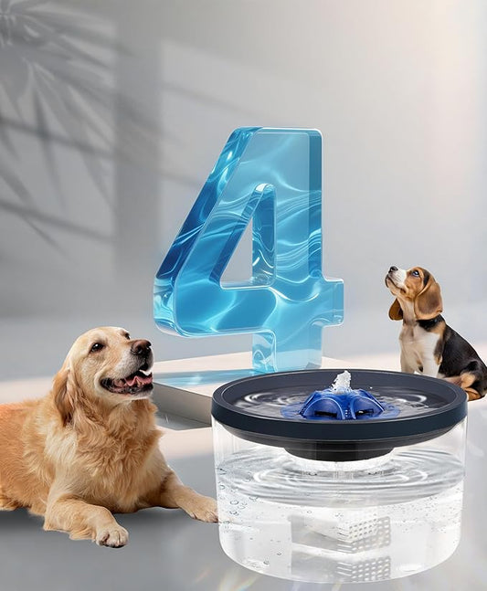Dog Water Fountain 4L/135oz for Large Dogs & Multiple Pets – Ultra-Quiet Pump, 3 Filters, Automatic Pet Water Dispenser for Fresh, Clean Water
