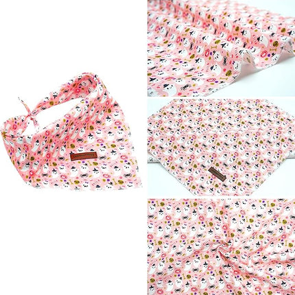 Lionheart Glory Fall Plaid Dog Scarf, Washable Square Adjustable Bandana for Small Dogs - Halloween Theme