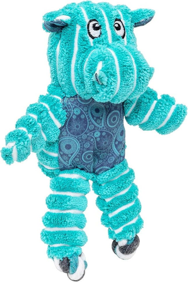 KONG Floppy Knots - Durable No‑Stuffing Squeaky Rope & Plush Dog Toy - for Teething, Playing (Hippo, X-Small)