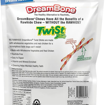 DreamBone Twist Sticks, Made With Real Chicken, Rawhide-Free Chews for Dogs, 50 Count