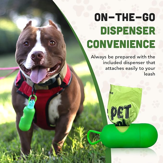 Ava’s Pet Pawtrol Dog Poop Bags Rolls w/Dispenser - 300 Biodegradable, Extra Thick, Leakproof, Heavy Duty Poop Bags for Dogs, Lavender Scented, Odor Control, Easy-Tear, Eco-Friendly, Puppy Essentials