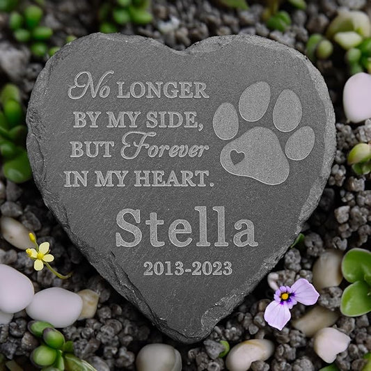 Loss of Dog Memorial Stones - Personalized in Memory of Dog Gifts - Pet Loss Gifts - Cat Memorial Gifts - Personalized Pet Sympathy Tombstone - Paw Print Memory Headstone - 4*4 Inches Memorial Stone