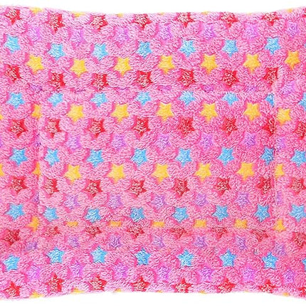 FJWYSANGU Fluffy Pet Cat Blanket Soft Coral Velvet Pet Puppy Cushion Mat Warm Cover Soft Pad Mat(Star V2/Pink,Large)