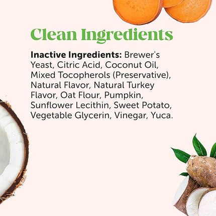 Grass Green Dog Chews - Urine Neutralizer for Lawn, Dog Pee Grass Helps Yard Stay Green Addressing Burn Spots with Probiotics & Enzymes (Turkey)