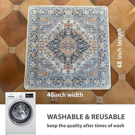 nunubaby Washable Pee Pads for Dogs, Stylish, Non-Slip and Leak-Proof Pee Pads. Reusable Potty Pads for Dogs for Crates and Floors.(Beige/Multi, 48" x48" )