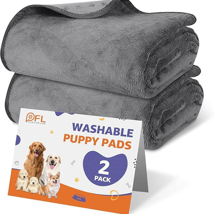 PICK FOR LIFE Washable Dog Pee Pads, 48x48 Reusable Puppy Whelping Pads, Absorb Dog Mats Non-Slip Reusable Pet Training Pad for Whelping, Potty, Training, Playpen, Crate, 2PACK