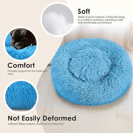 Extra Large Dog Beds, 36 Inch Human Dog Anxiety Relief Comfort Bed, Indestructible & Chew Proof Pet Beds (Light Blue)