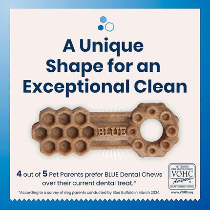 Blue Buffalo Large Dental Chews for Dogs, Daily Dental Care Dog Treats Made in The USA with Natural Ingredients, Chicken & Spearmint (44-oz Box, 28 Count)