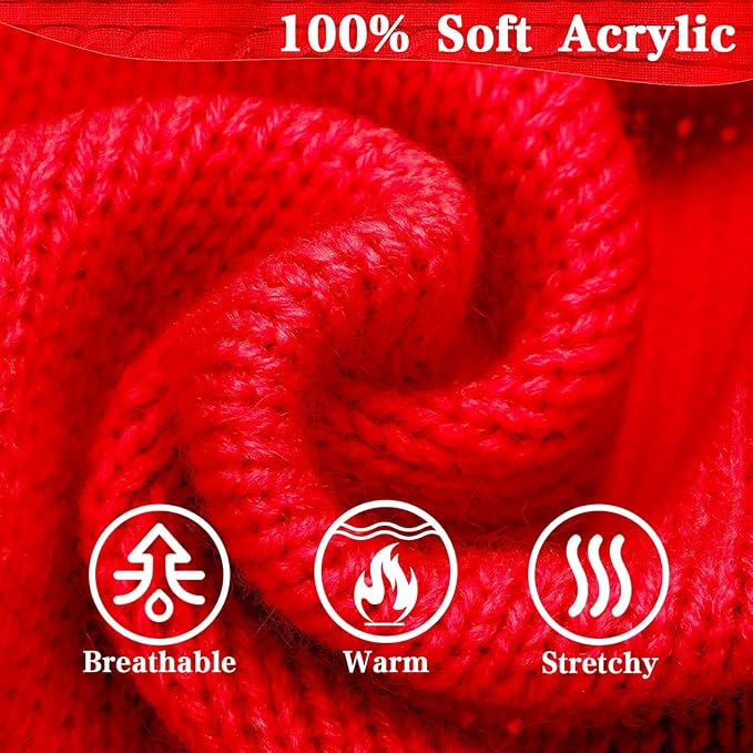 PUPTECK Winter Dog Cat Sweater Coat - Soft Cold Weather Clothes Knitwear for Kitties & Small Dogs Indoor Outdoor Walking Warm, Knitted Classic for Doggies Kitties Girls Boys, Red L