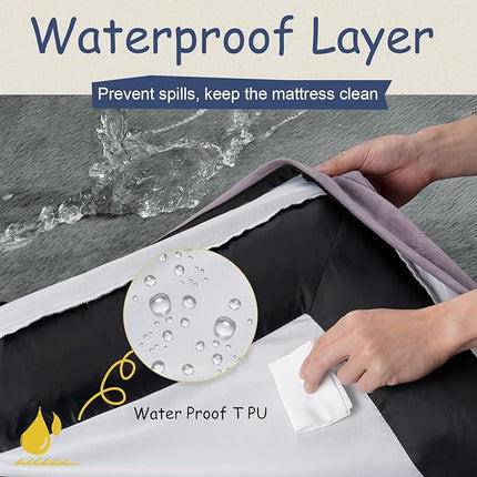 Large Orthopedic Dog Beds, Waterproof Dog Bed with Removable Cover, 4-Sides Removable Bolster Pet Soft Sofa with Nonskid Bottom, Washable Pet Beds for Large Dogs, Purple