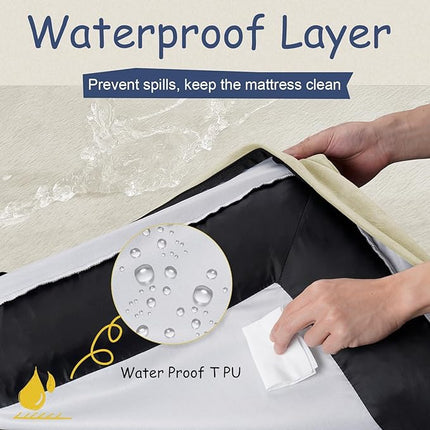 XL Dog Bed for Large Dogs, Orthopedic Dog Bed Egg Crate Foam with Removable Washable Cover, Waterproof Non-Slip Big Pet Sofa with 4-Sides Removable Bolster, Beige