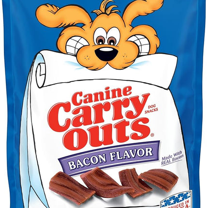 Canine Carry Outs Dog Treats, Bacon Flavor, 22.5 Ounce (Pack of 4), Made with Real Bacon