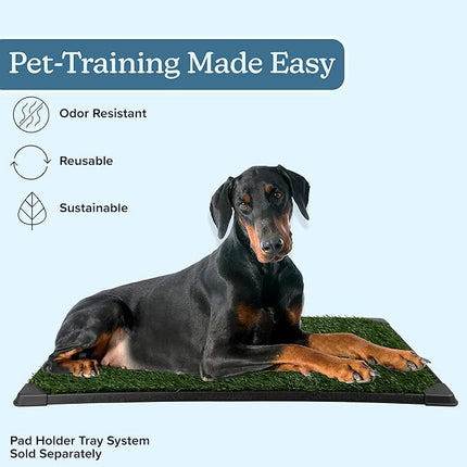 Artificial Grass Puppy Pee Pad for Dogs and Small Pets - Set of Three 41x27 Inch, Reusable 4-Layer Turf Pads for Dogs - Indoor and Outdoor Fake Grass Potty Pet Supplies by PETMAKER