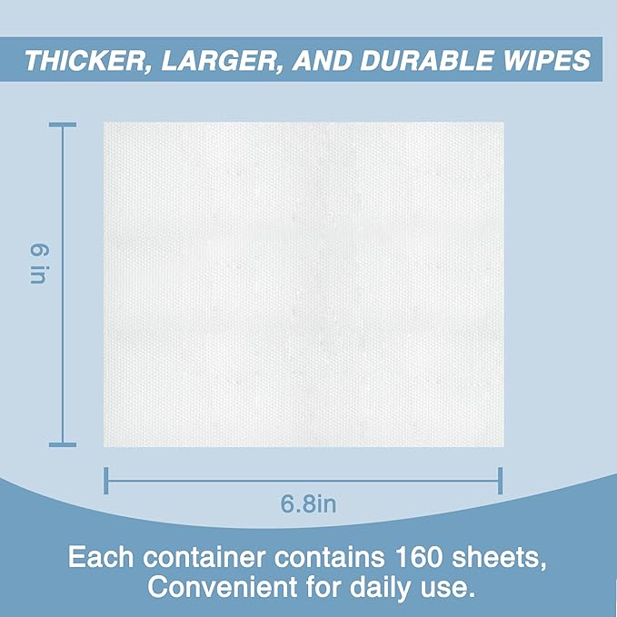 Antifungal and Antibacterial Wipes for Dogs & Cats, Dog Yeast Infection Treatment Wipes, All Natural Grooming Wipes for Cleaning, Help with Hot Spots, Ringworm, and Skin Infections, 160 Count