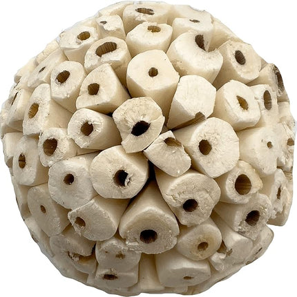 by M&M 5101 Big Sola Bird Balls Pk3 - Handmade Natural Sola Wood Chew Balls, Lightweight Pithy Bird Safe Material, Great Fun for Beaks and Feet, Ideal for Medium Size Pet Birds