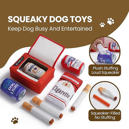 Nocciola Funny Dog Toy Set for Small Medium Large Breeds, Squeaky Crinkle Plush Stuffed Chew Toys, Holiday Birthday Pet Gifts