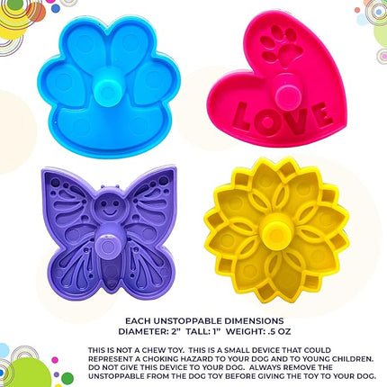 SodaPup Unstoppables – Stoppers & Stands for Treat Dispensers Made in USA from Non-Toxic, Pet Safe, Food Safe Nylon Material to Make Filling Treat Dispensers Easy & Mess-Free – 4 Pack