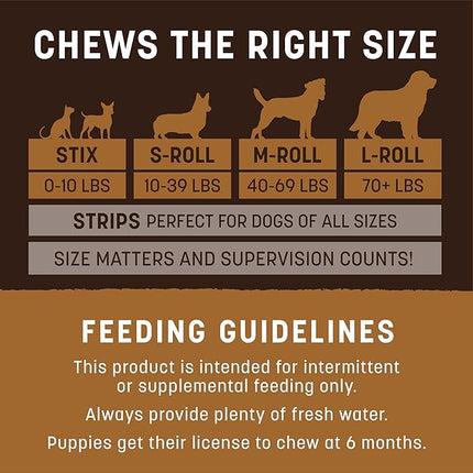 Earth Animal No Hide Chews - Long Lasting Rawhide Free Medium Dog Chews Rolls, Venison - 3 Count Value Pack