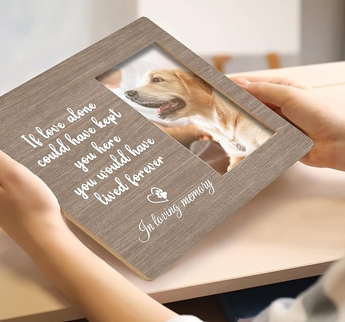 SRADMO Dog Memorial Picture Frame,Dog Frames For Pictures Memorial, Pet Dog Cat Memorial Photo Picture Frame 10×8,Dog Picture Frames For Dogs That Passed,Passed Away Dog Memorial Gifts (Wooden)